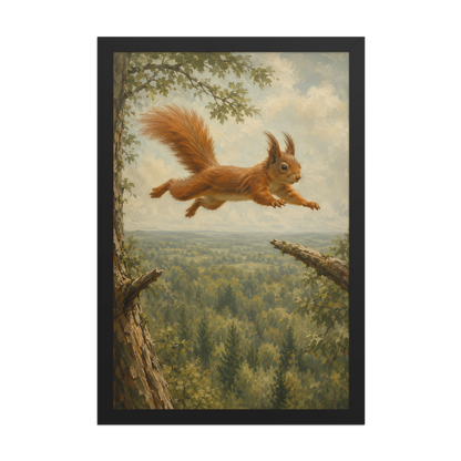 Squirrel Forest Freedom Framed Poster