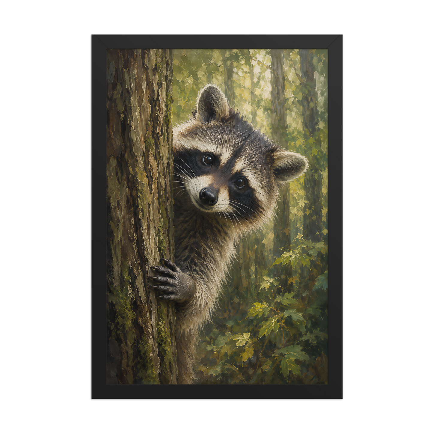 Raccoon Curiosity Framed Poster