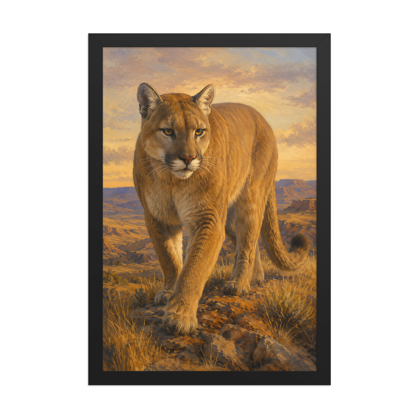 Mountain Lion Desert Pride Framed Poster