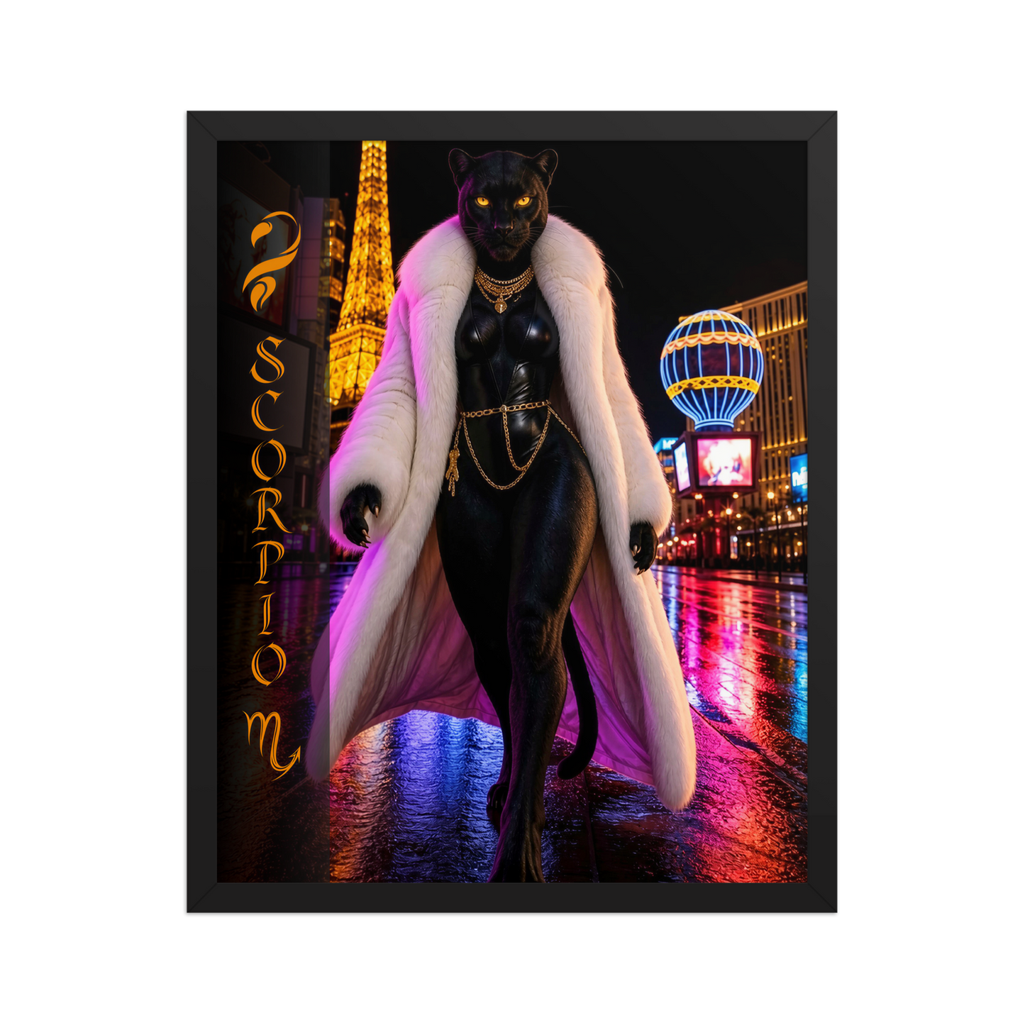 Scorpio Woman Black Panther Framed Poster