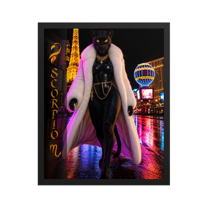 Scorpio Woman Black Panther Framed Poster