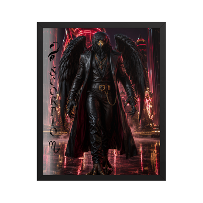 Scorpio man black eagle framed poster