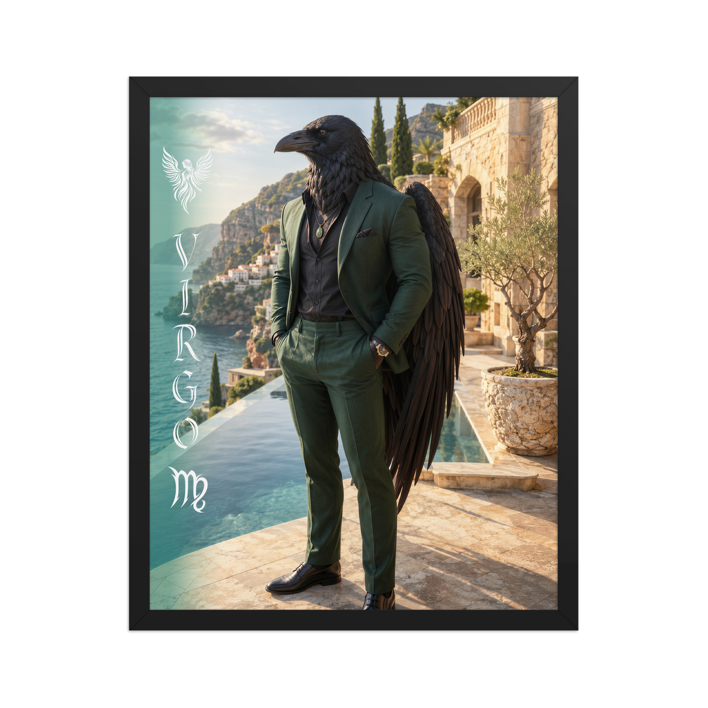 Virgo man raven king framed poster