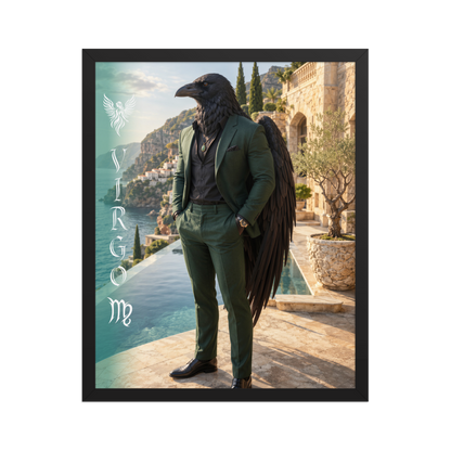 Virgo man raven king framed poster
