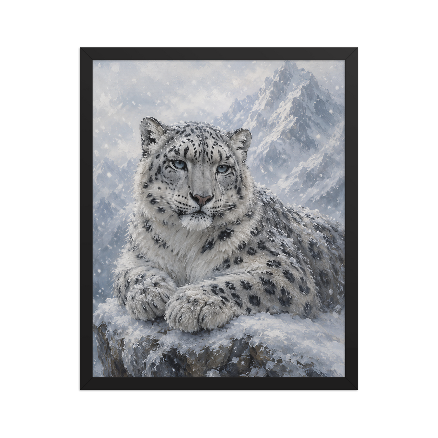 Snow Leopard Calm Framed Poster