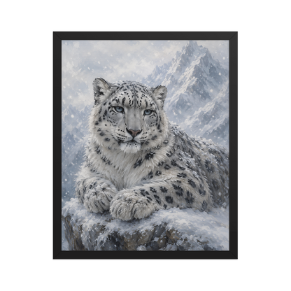 Snow Leopard Calm Framed Poster