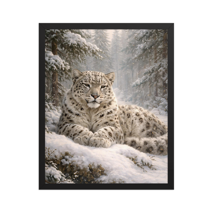 Snow Leopard Winter Calm Framed Poster