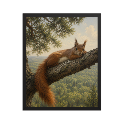 Squirrel Canopy Calm Framed Poster