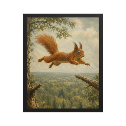 Squirrel Forest Freedom Framed Poster