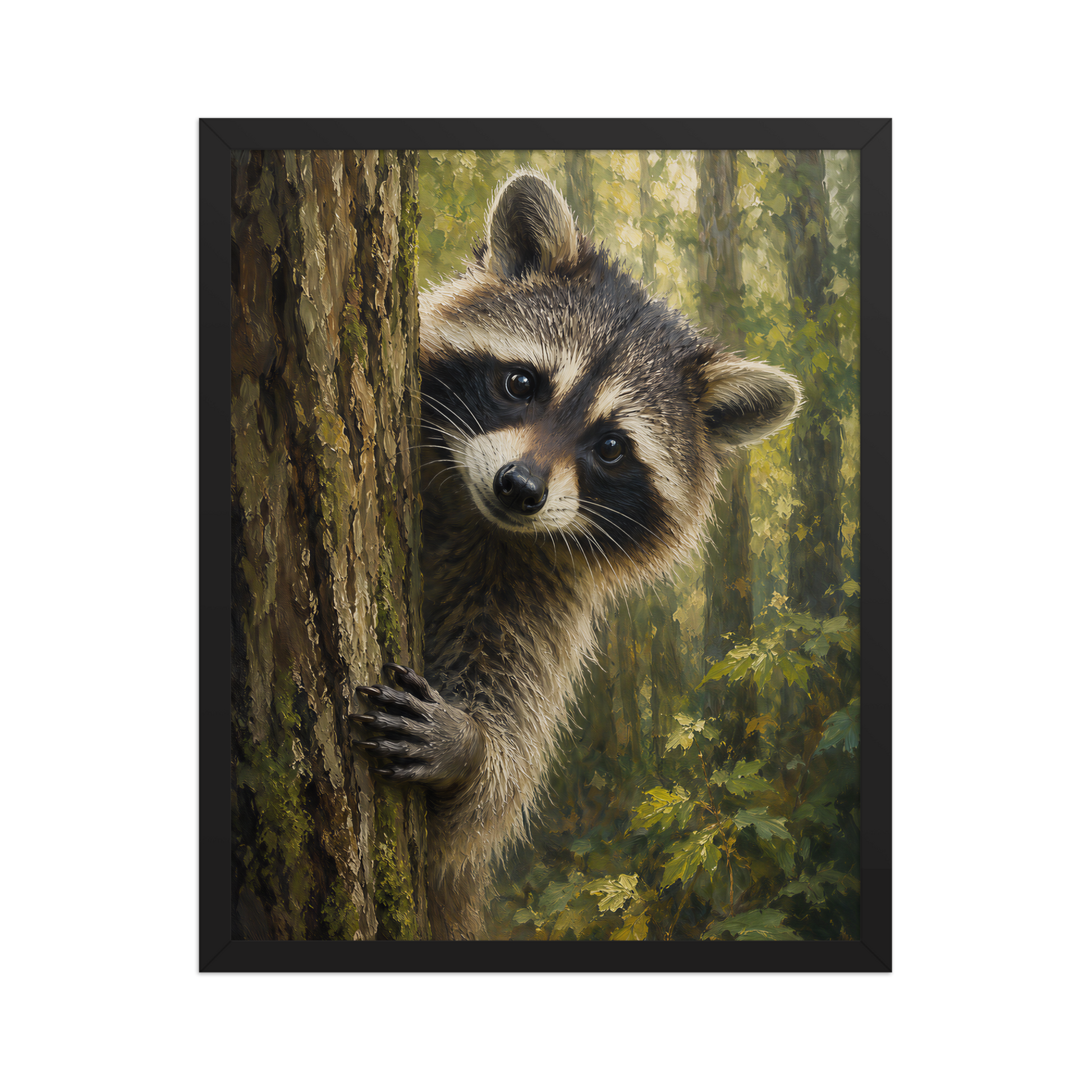 Raccoon Curiosity Framed Poster