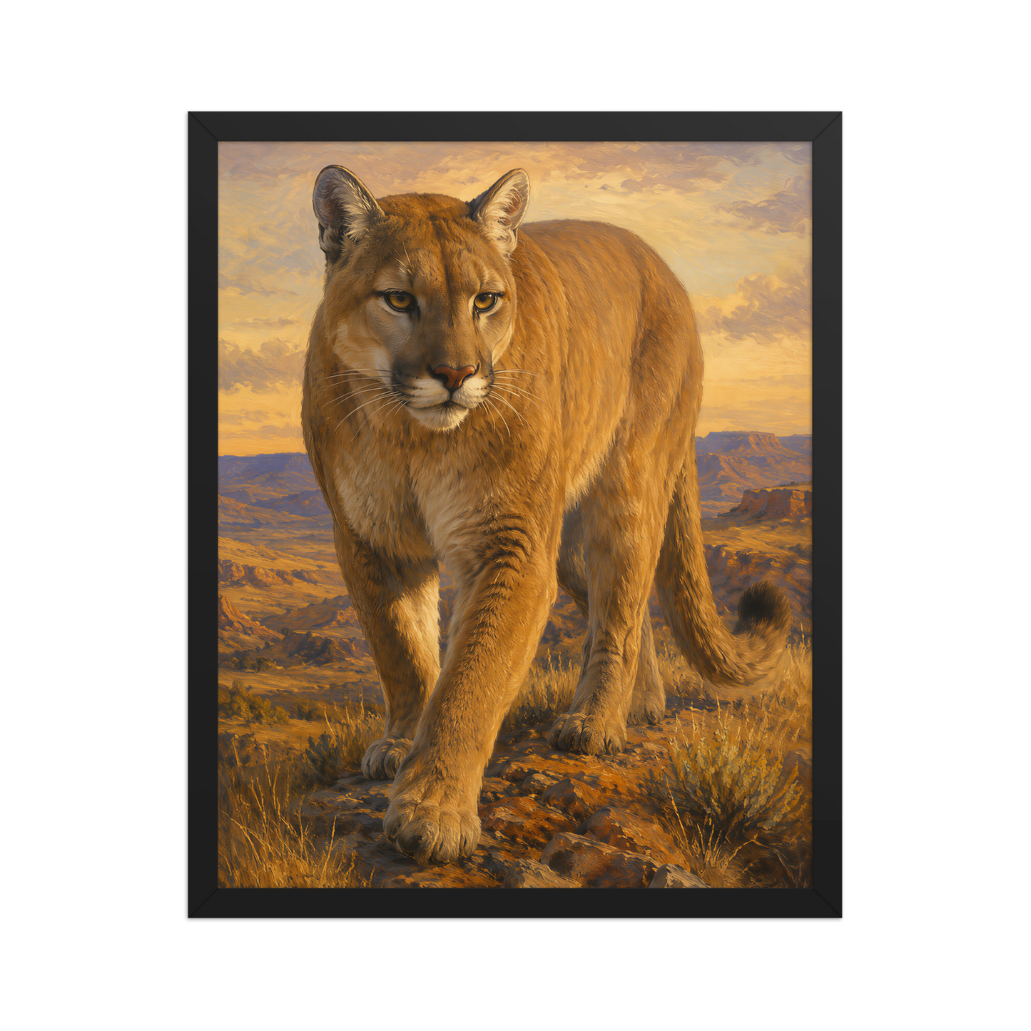 Mountain Lion Desert Pride Framed Poster