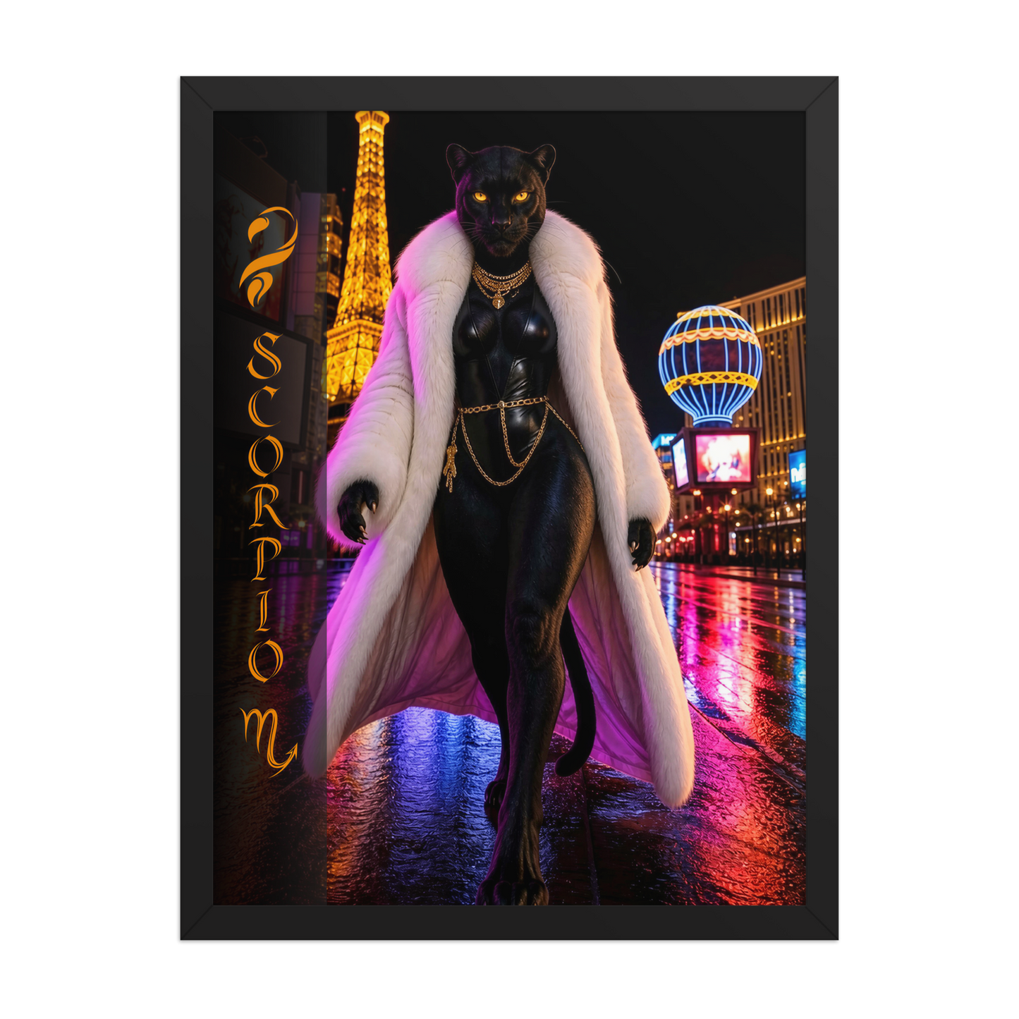 Scorpio Woman Black Panther Framed Poster