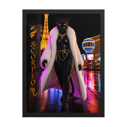 Scorpio Woman Black Panther Framed Poster