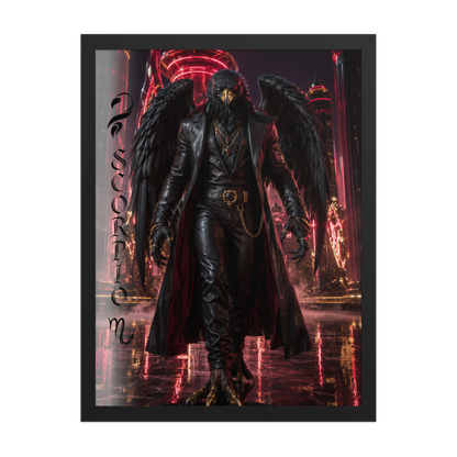 Scorpio man black eagle framed poster