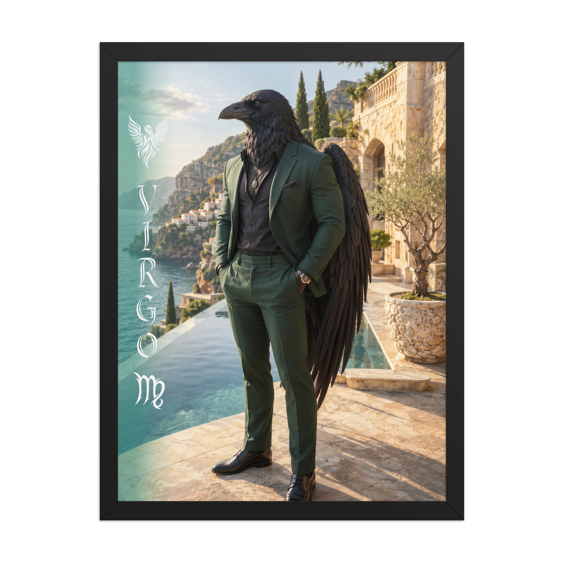 Virgo man raven king framed poster