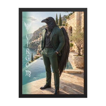 Virgo man raven king framed poster