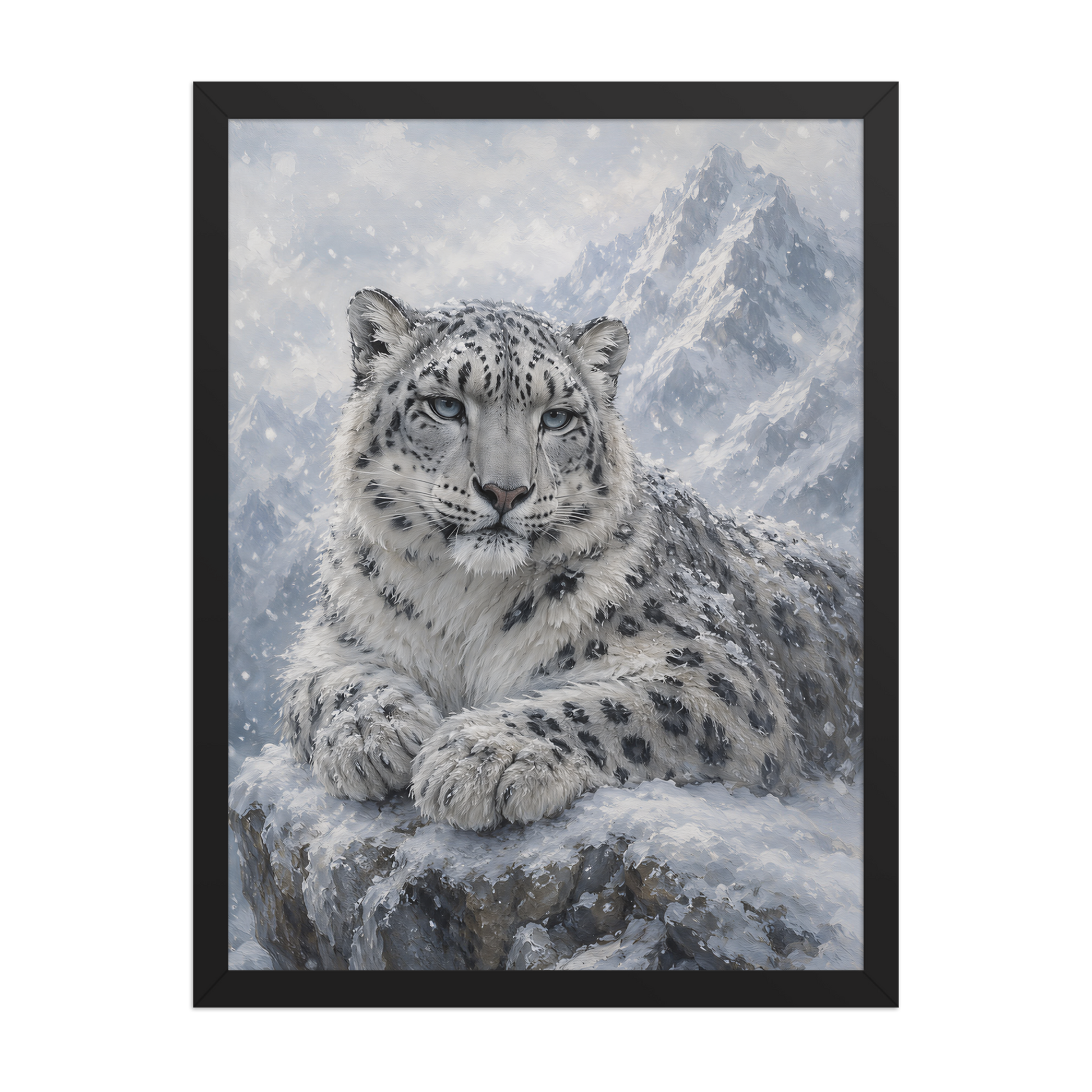 Snow Leopard Calm Framed Poster