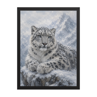 Snow Leopard Calm Framed Poster