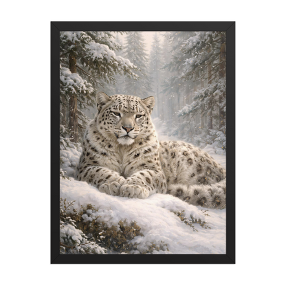 Snow Leopard Winter Calm Framed Poster