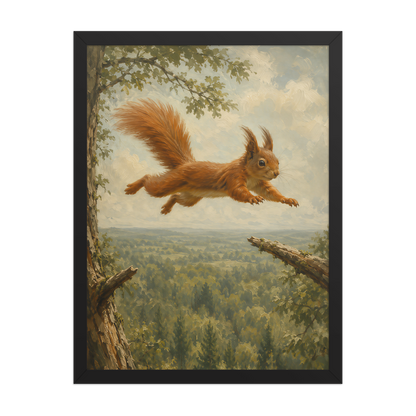 Squirrel Forest Freedom Framed Poster