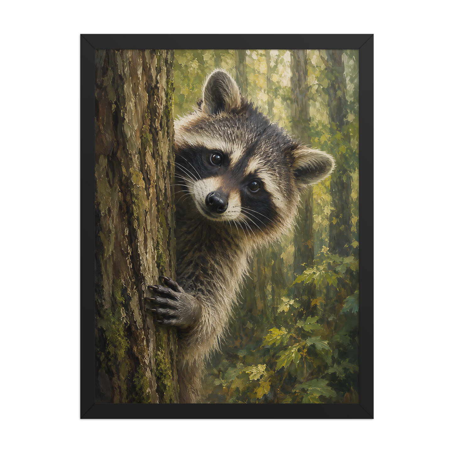 Raccoon Curiosity Framed Poster