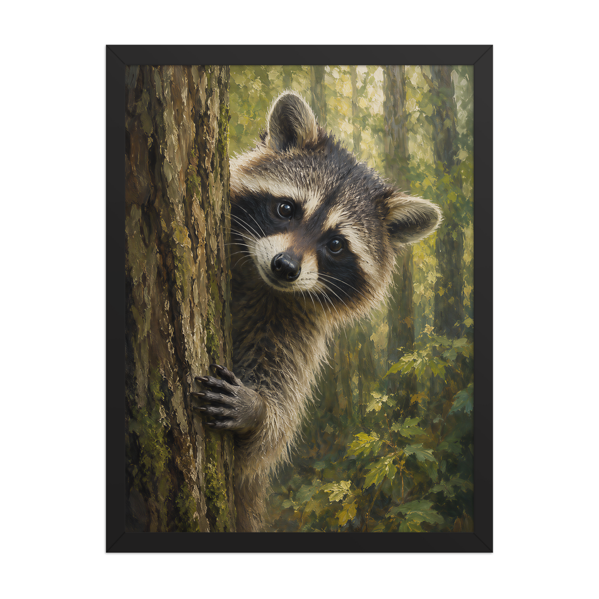Raccoon Curiosity Framed Poster