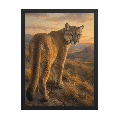 Mountain Lion Sunset Pride Framed Poster