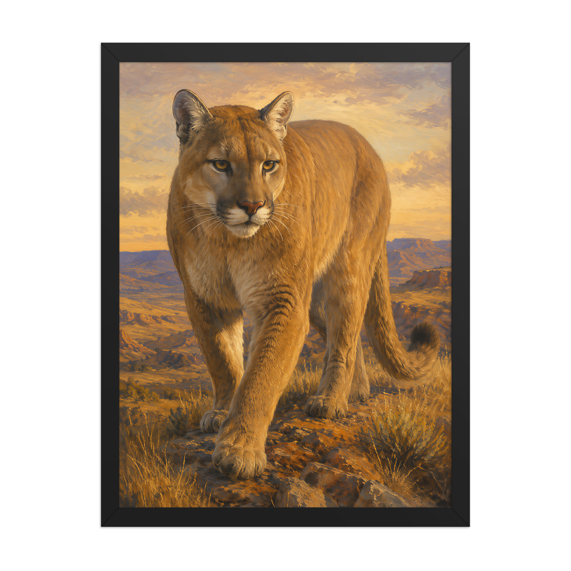 Mountain Lion Desert Pride Framed Poster