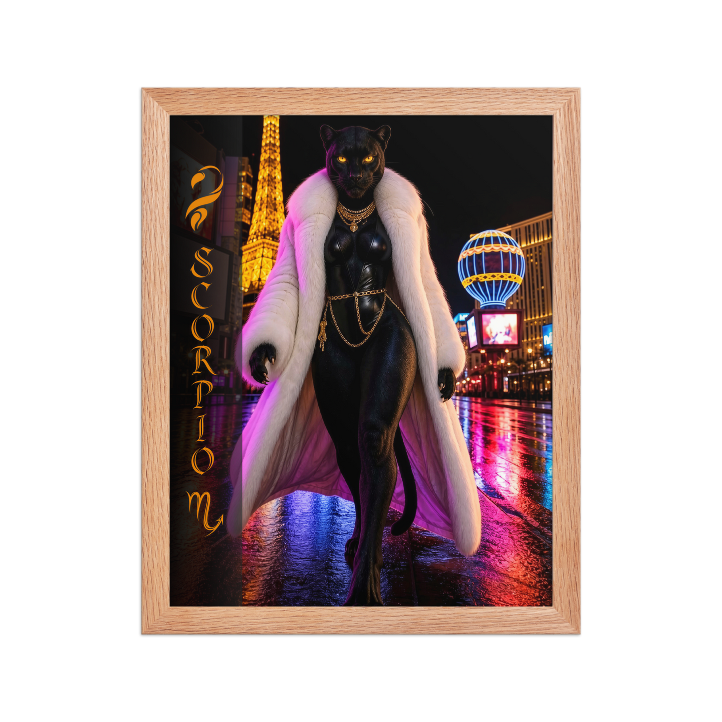 Scorpio Woman Black Panther Framed Poster