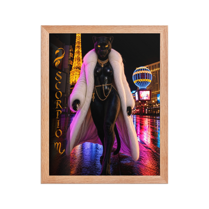 Scorpio Woman Black Panther Framed Poster