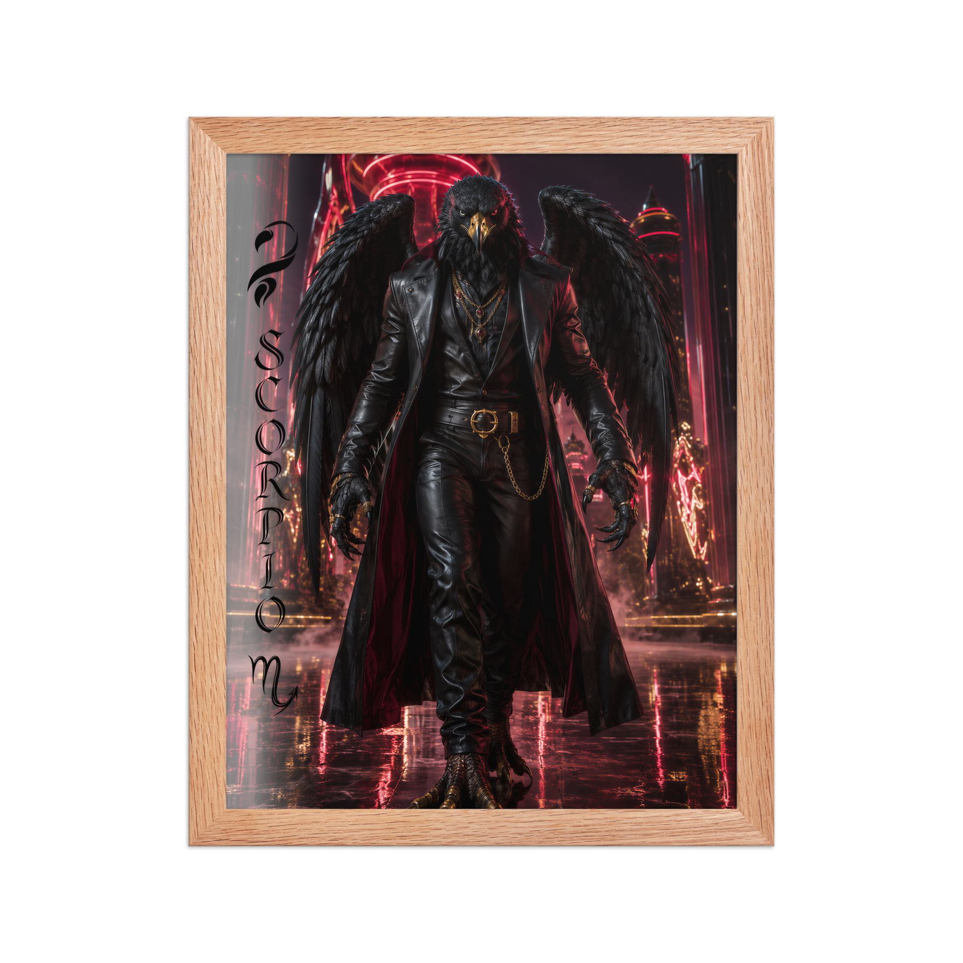 Scorpio man black eagle framed poster
