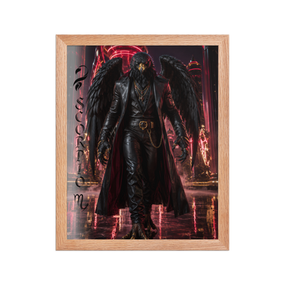 Scorpio man black eagle framed poster