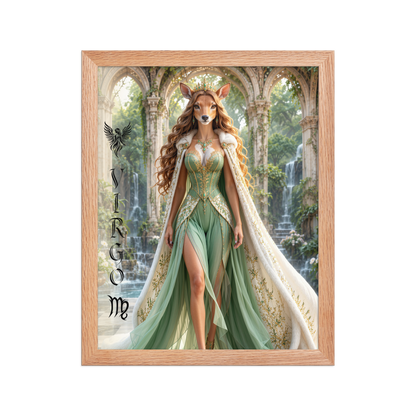 Virgo woman deer queen framed poster