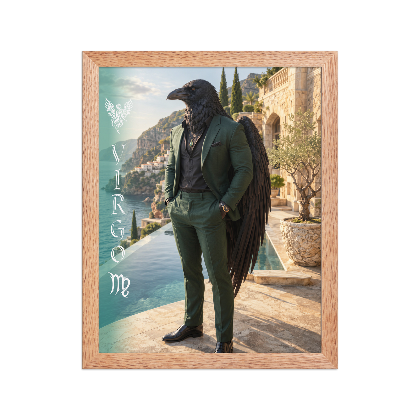 Virgo man raven king framed poster