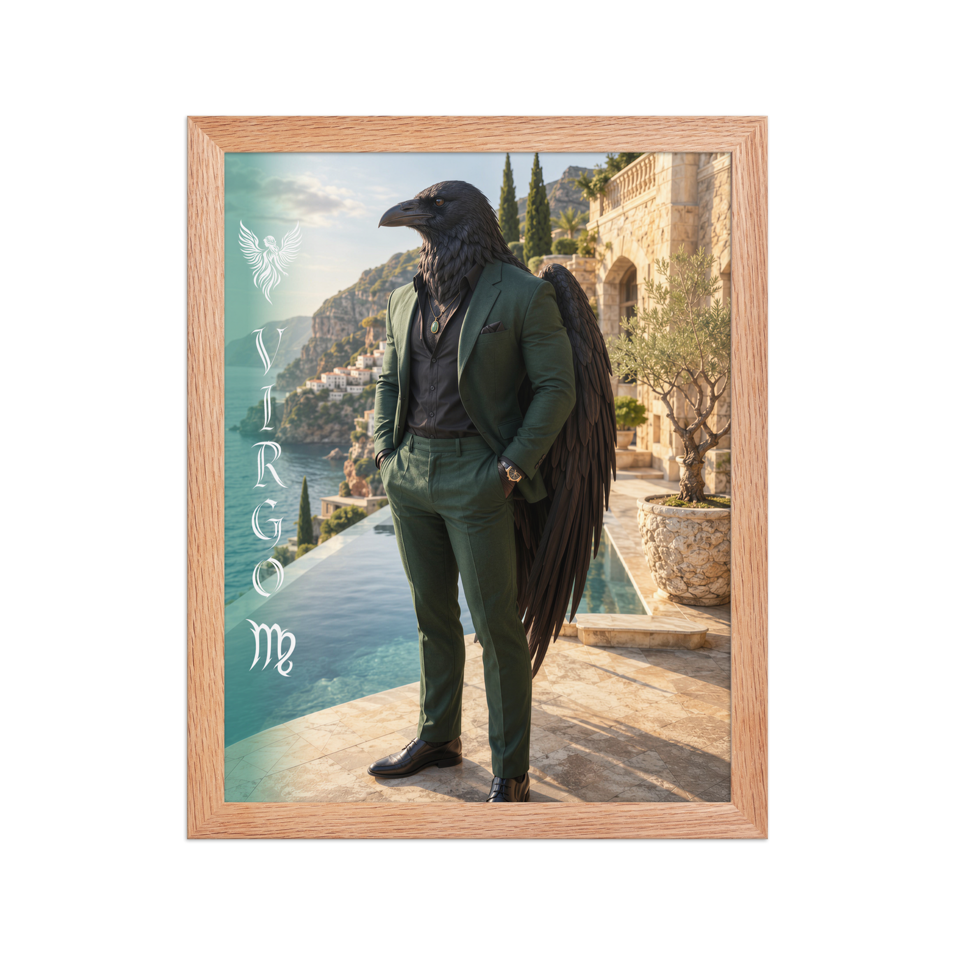 Virgo man raven king framed poster