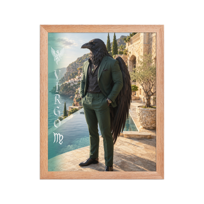 Virgo man raven king framed poster