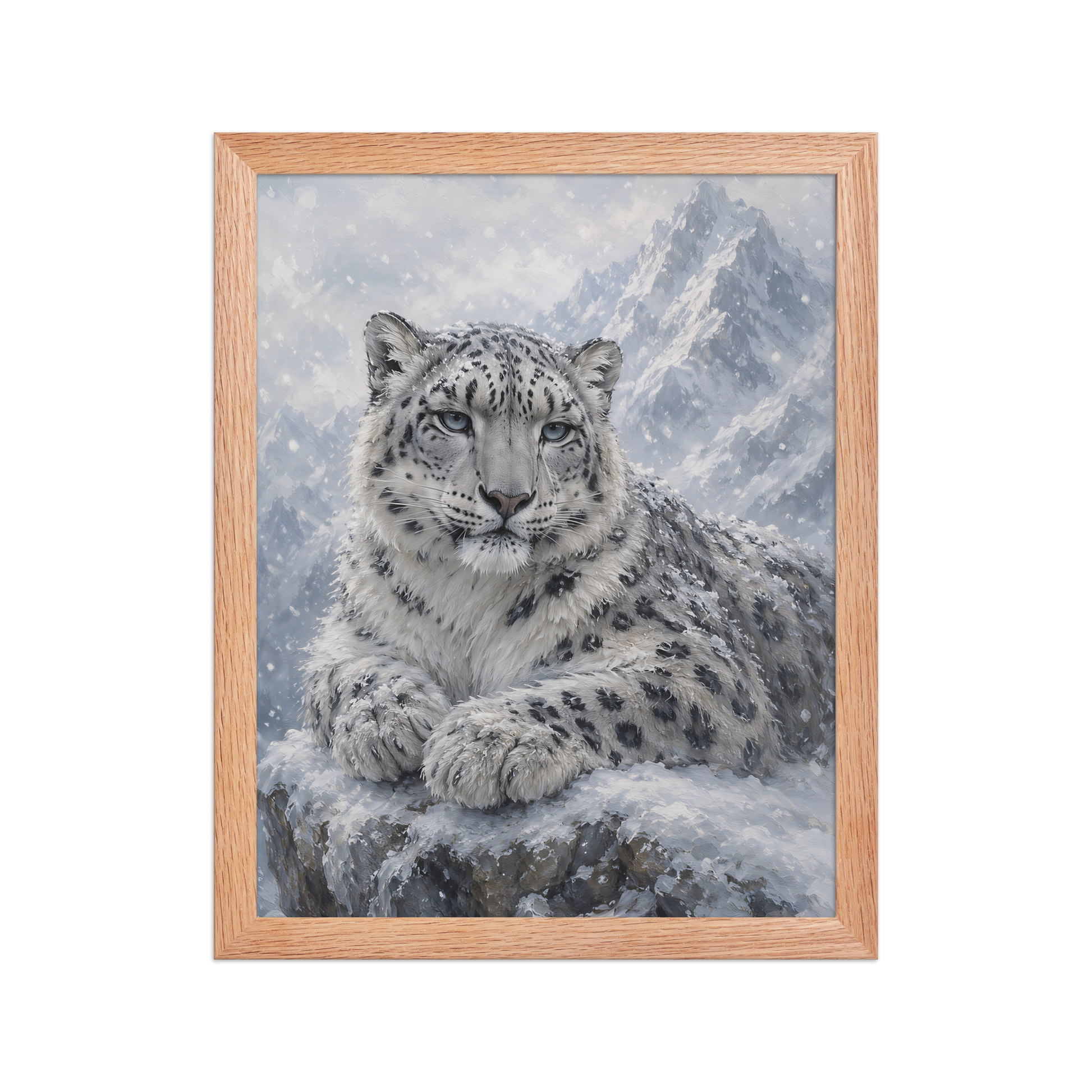 Snow Leopard Calm Framed Poster