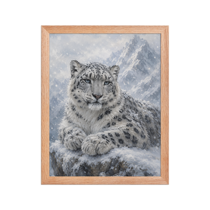 Snow Leopard Calm Framed Poster