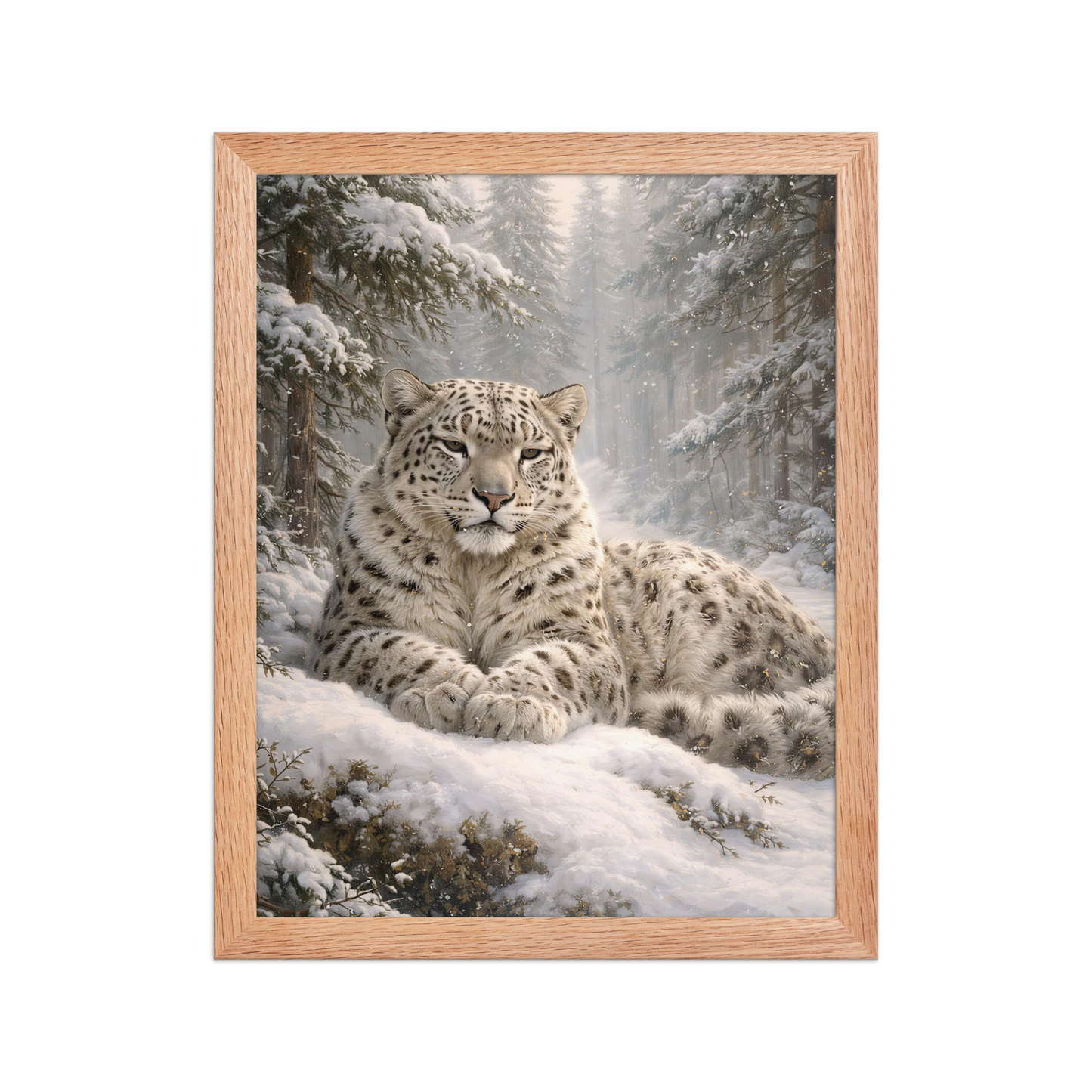 Snow Leopard Winter Calm Framed Poster