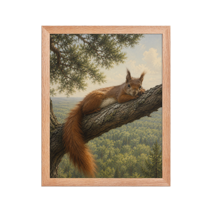 Squirrel Canopy Calm Framed Poster
