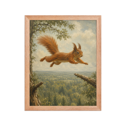 Squirrel Forest Freedom Framed Poster