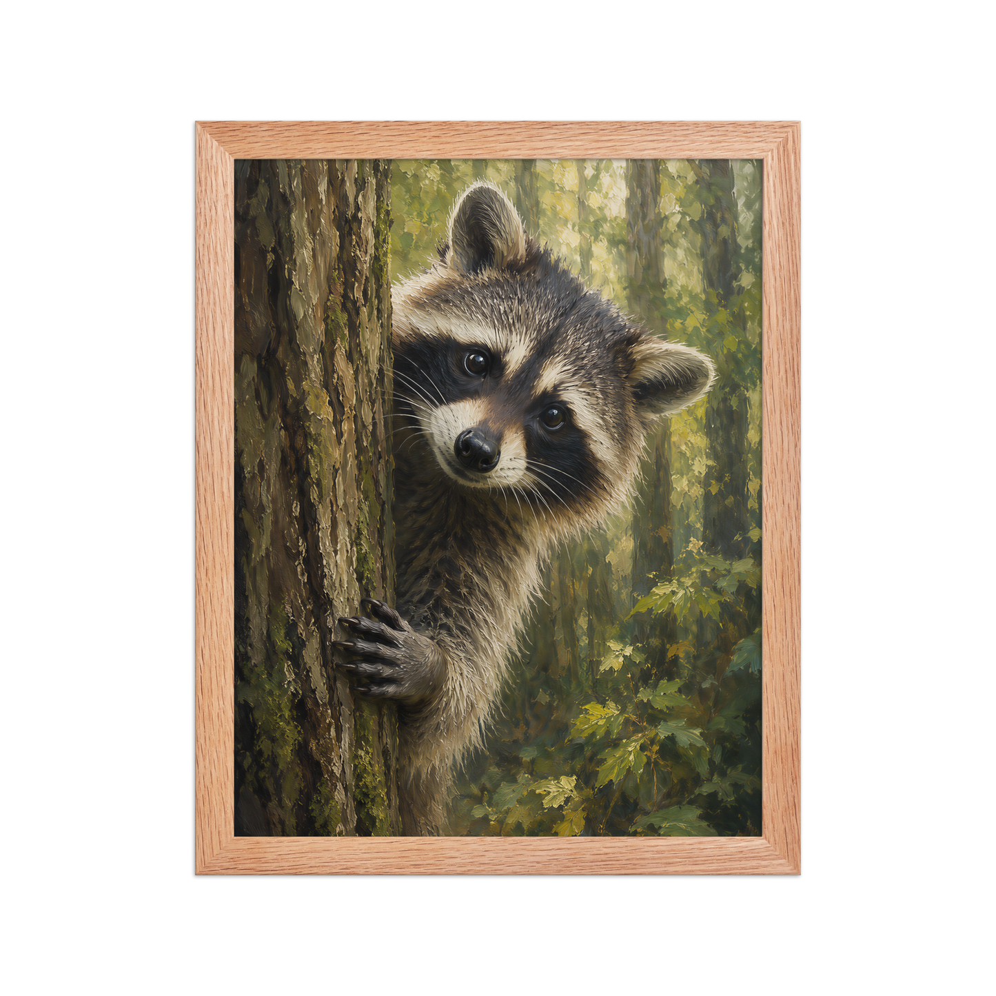 Raccoon Curiosity Framed Poster