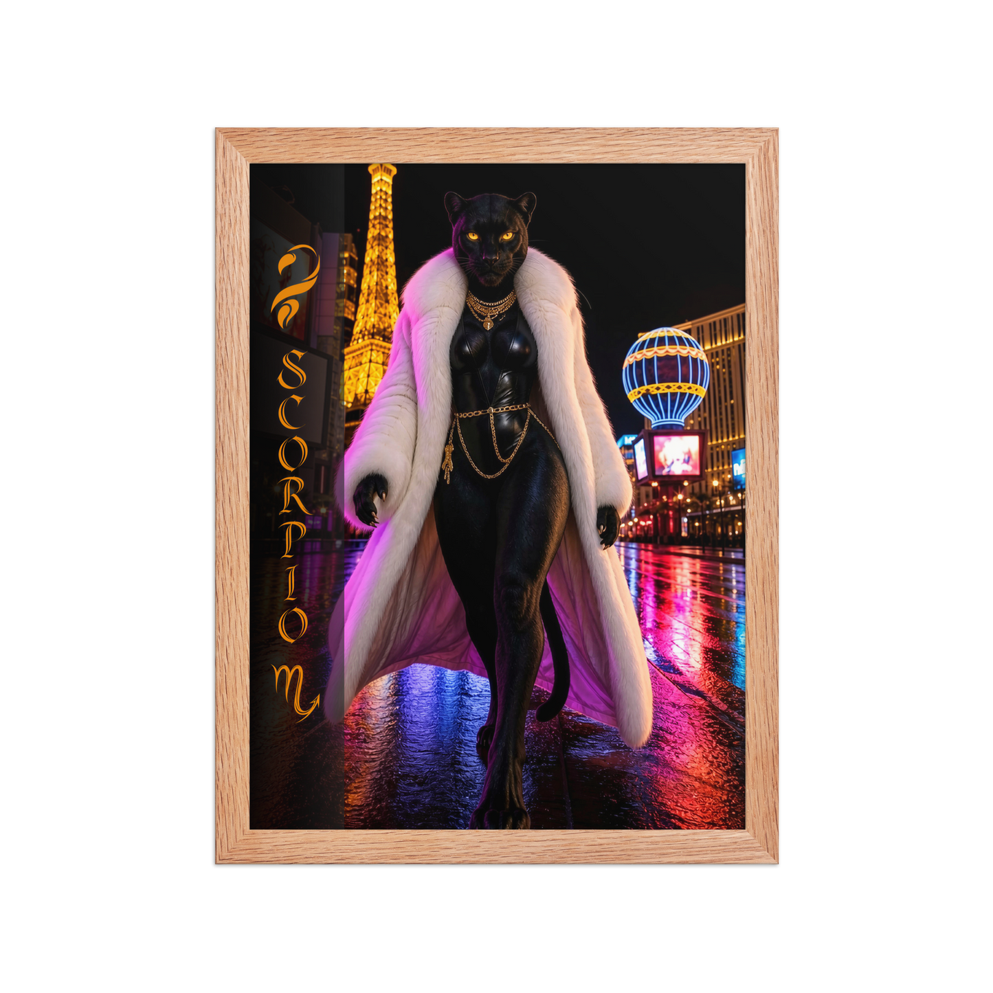 Scorpio Woman Black Panther Framed Poster