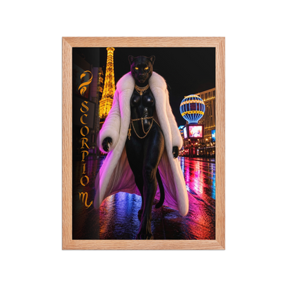 Scorpio Woman Black Panther Framed Poster