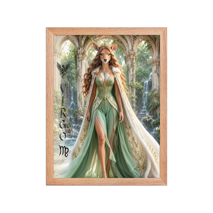 Virgo woman deer queen framed poster