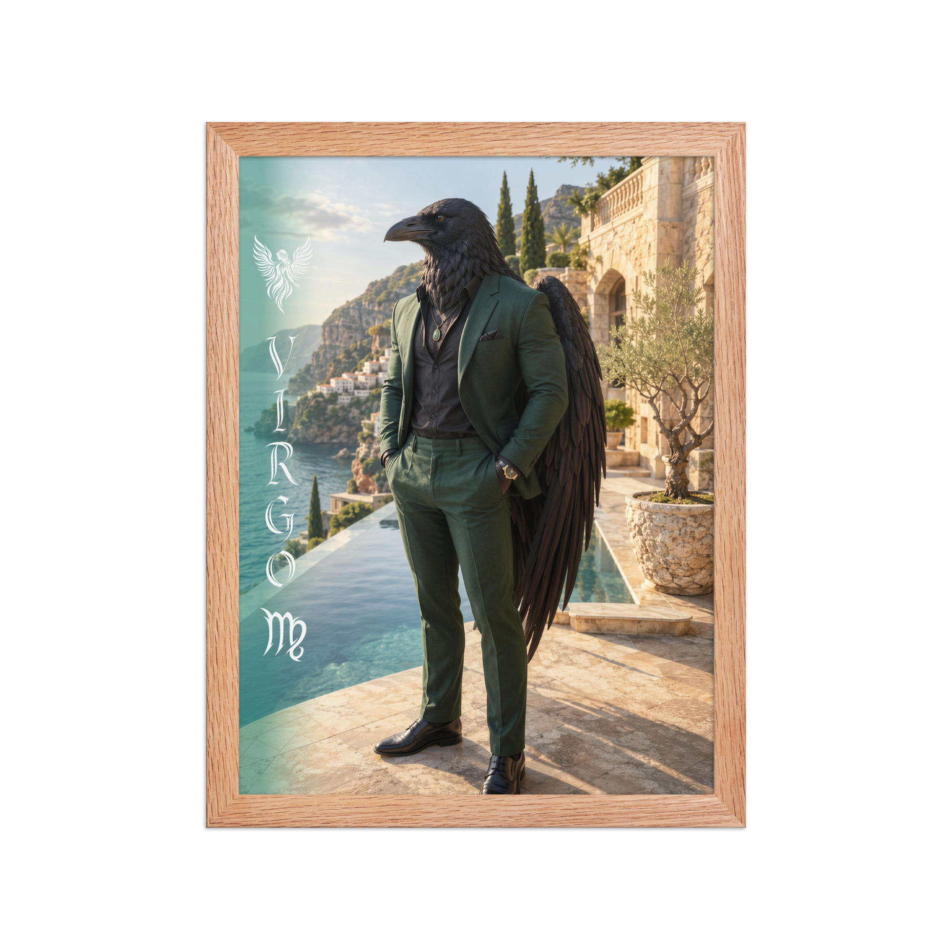 Virgo man raven king framed poster