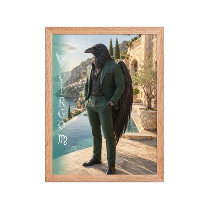 Virgo man raven king framed poster