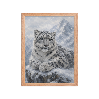 Snow Leopard Calm Framed Poster