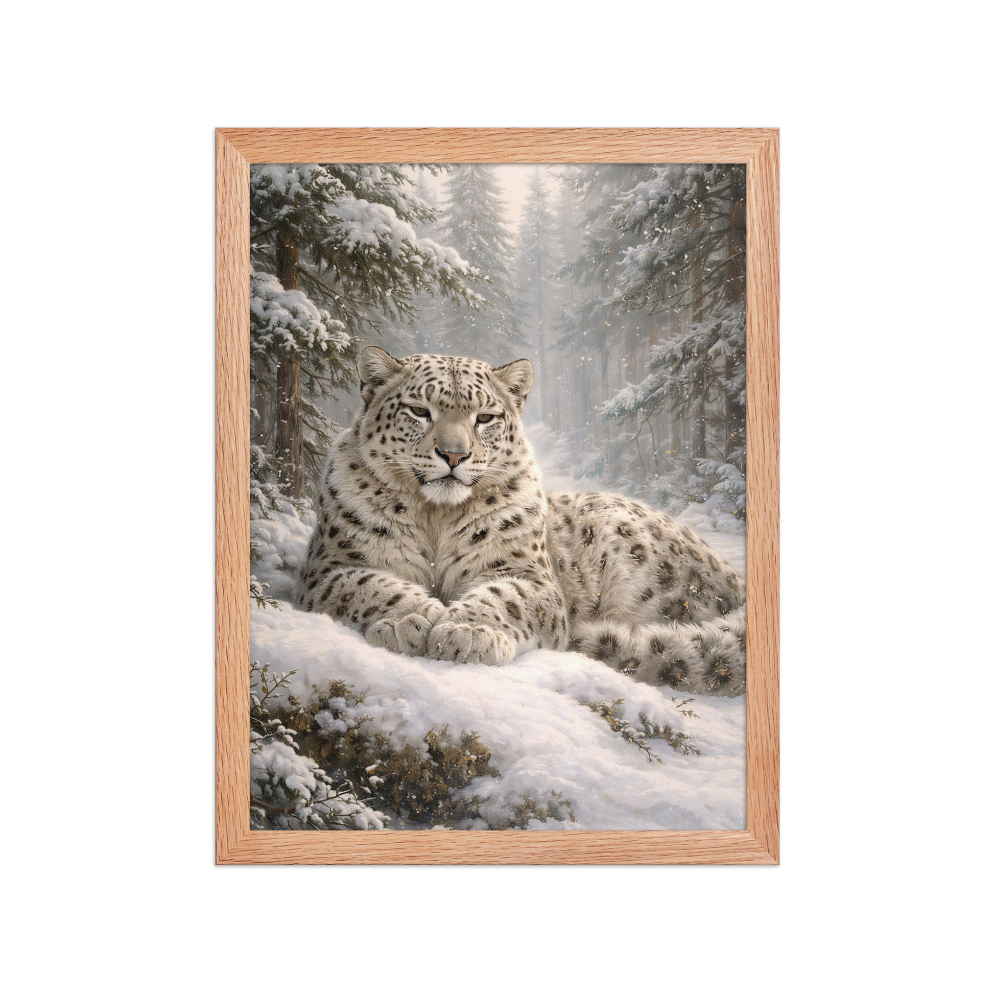 Snow Leopard Winter Calm Framed Poster