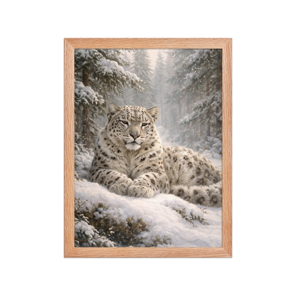 Snow Leopard Winter Calm Framed Poster